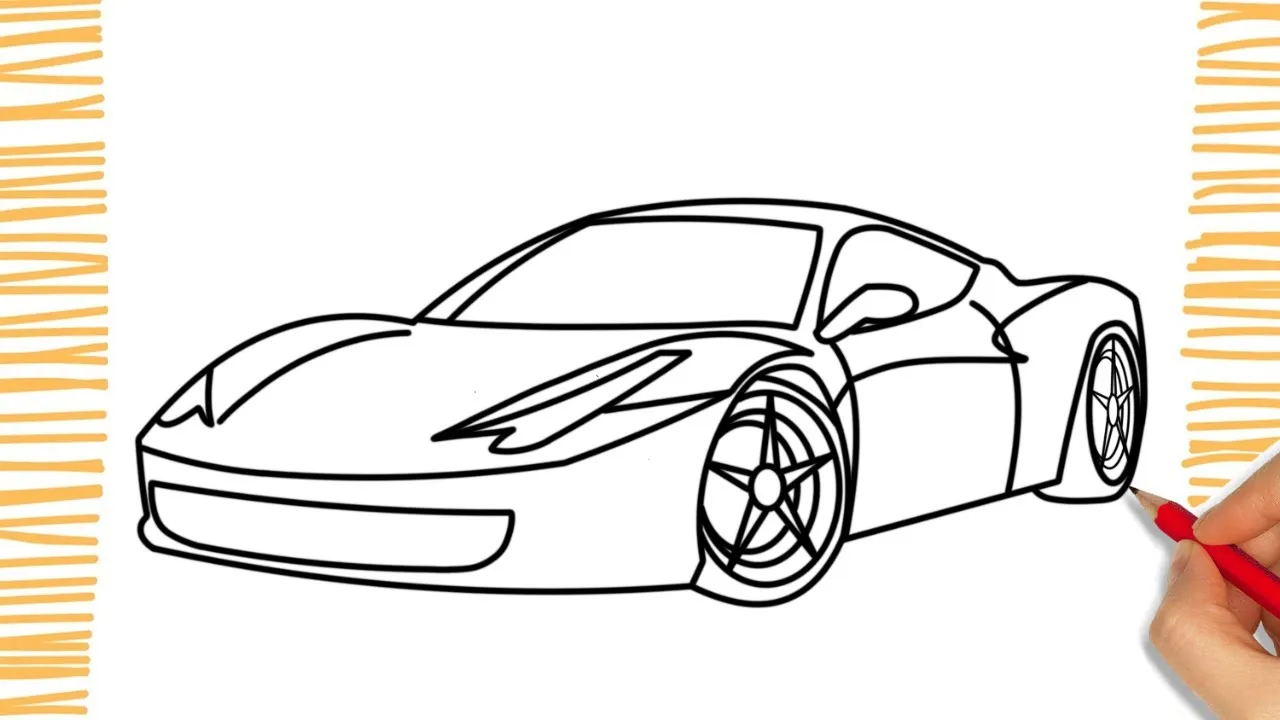 łatwe rysowanie ferrari krok po kroku dla początkujących