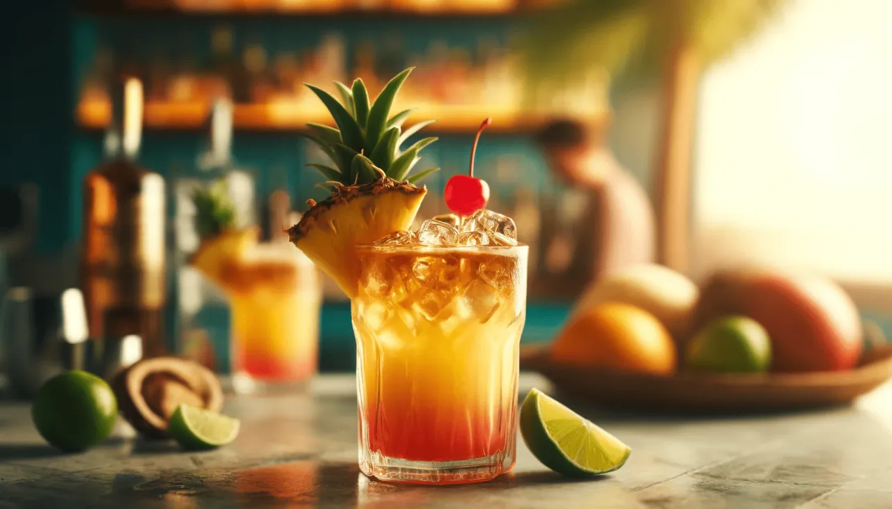 pina colada, malibu sunrise, bahama mama drink