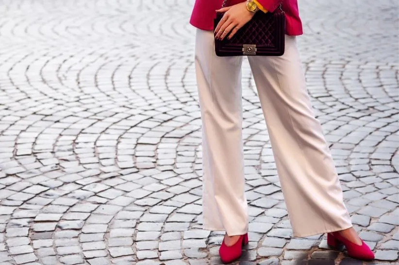 Stylizacje spodnie palazzo buty na obcasie