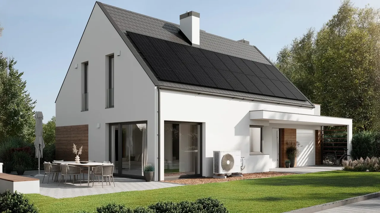 dom energooszczędny, pompa ciepła fotowoltaika