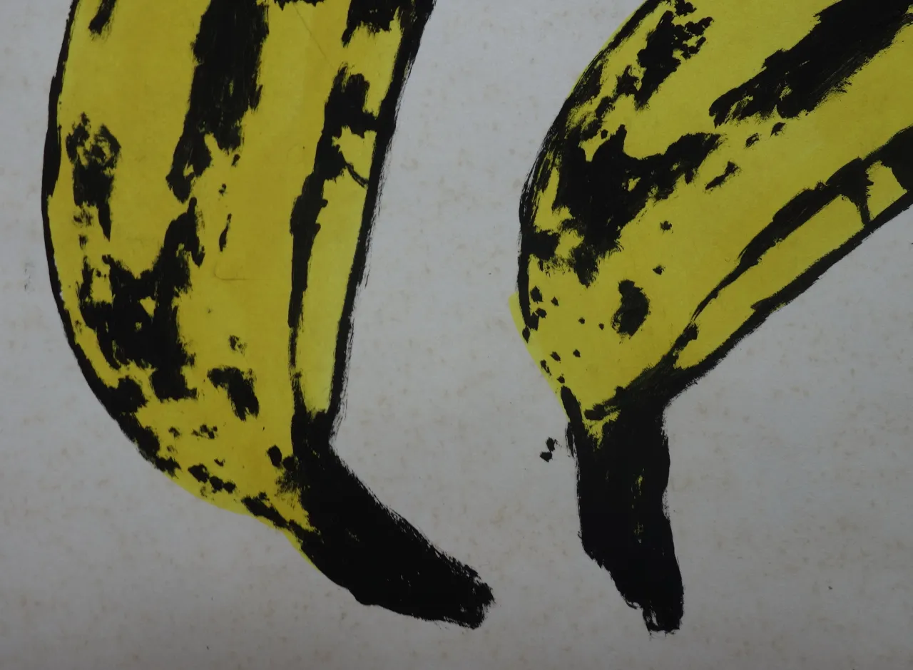 Ikony Andy'ego Warhola: żółte banany z czarnymi pociągnięciami pędzla, symbolizujące jego najważniejsze dzieła.