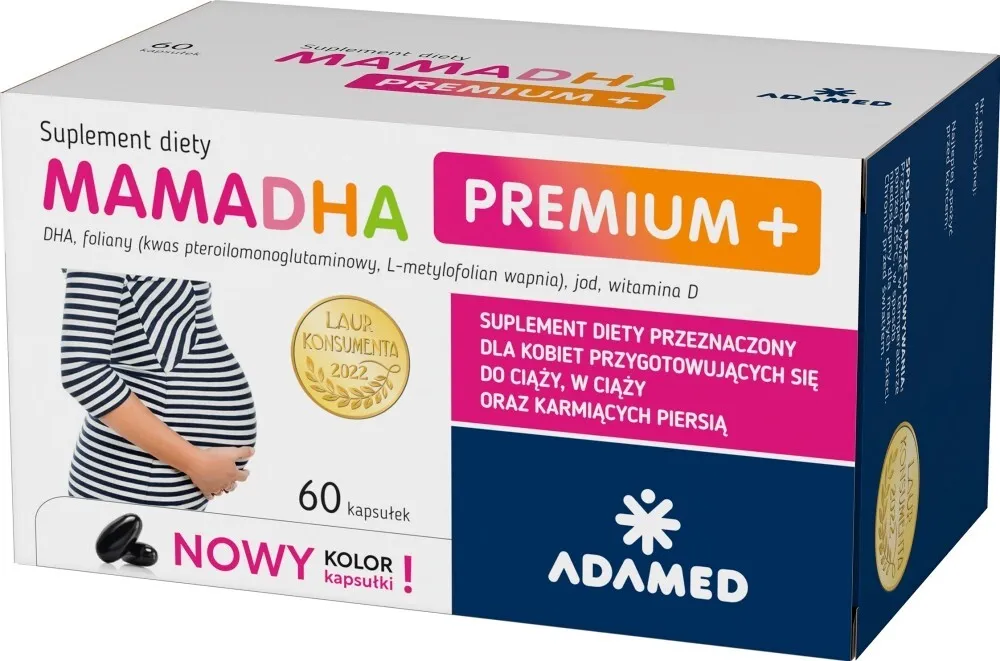 Kobieta w ciąży przyjmująca suplementy