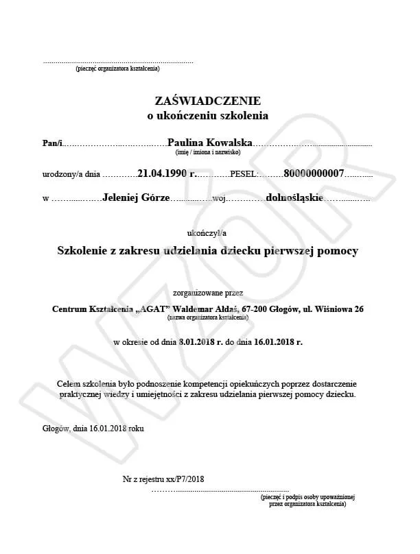 Zdjęcie Kto może wystawić zaświadczenie o ukończeniu kursu pierwszej pomocy?