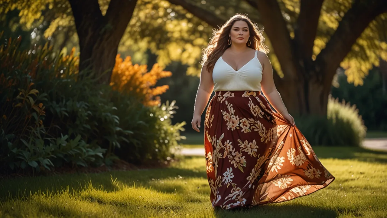 Zdjęcie Długie spódnice plus size: Modne fasony dla pewnych siebie kobiet