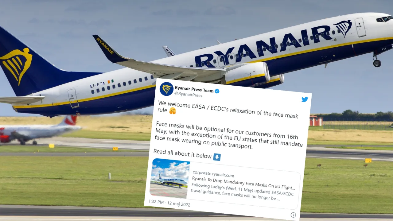 Zdjęcie Czy w samolocie trzeba mieć maseczkę Ryanair? Sprawdź aktualne zasady
