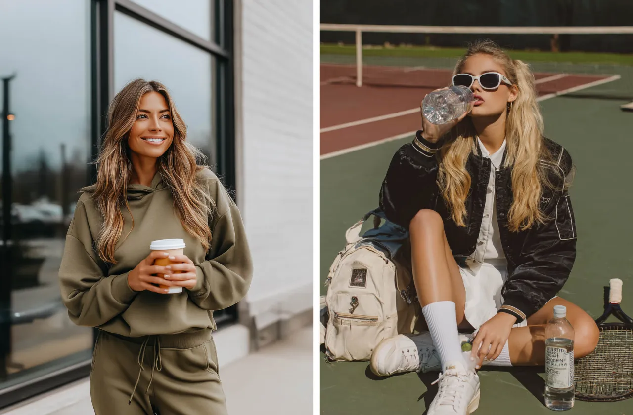 Przykłady połączeń sport-chic