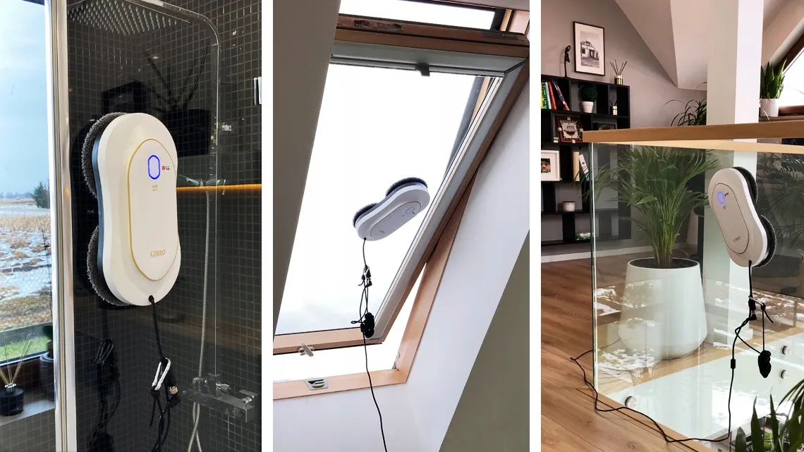 robot do mycia szyb na kabinie prysznicowej