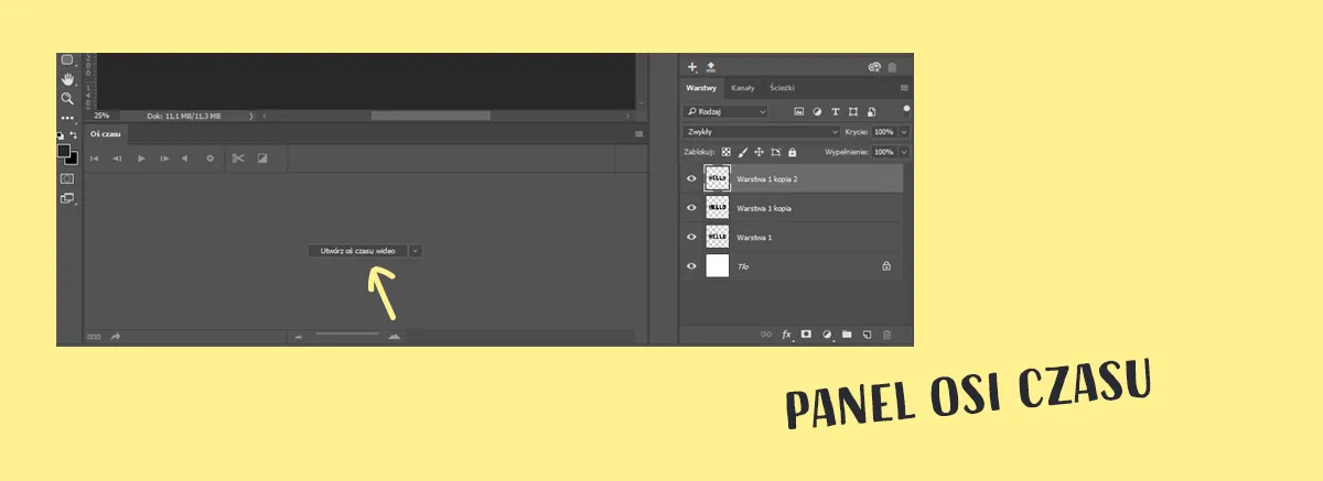 photoshop interfejs warstwy oś czasu animacja klatek
