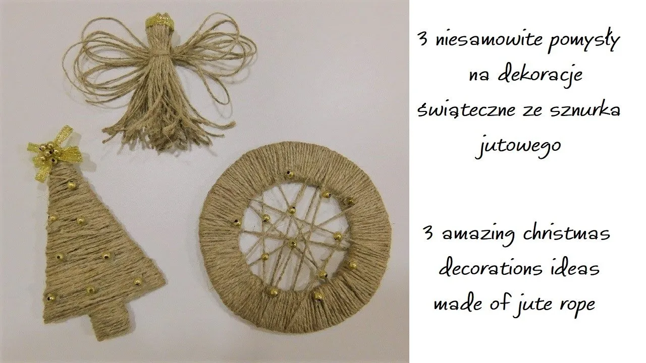 ozdoby świąteczne ze sznurka jutowego Boże Narodzenie Wielkanoc