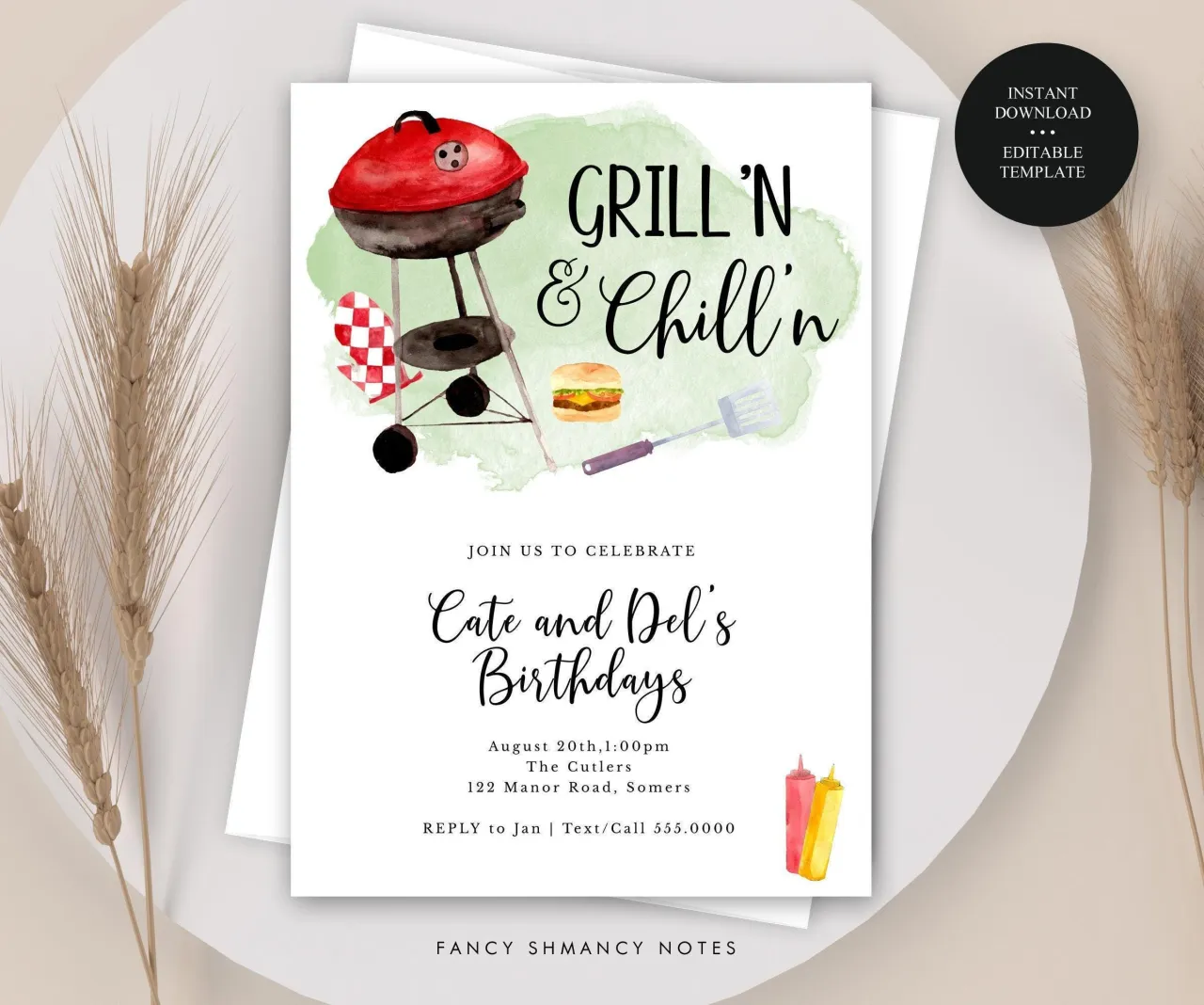 kreatywne nieformalne zaproszenie na urodziny lub grilla