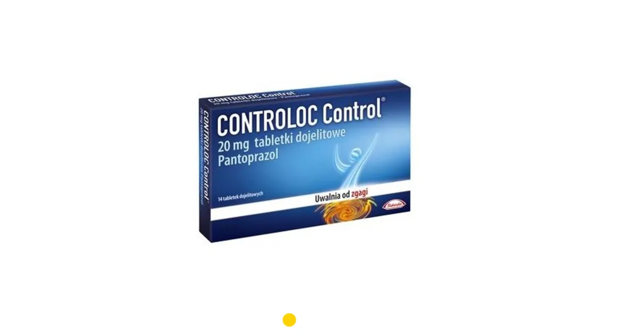 Opakowanie leku Controloc Control 20 mg z pantoprazolem. Czy Controloc jest bezpieczny? Uwalnia od zgagi.