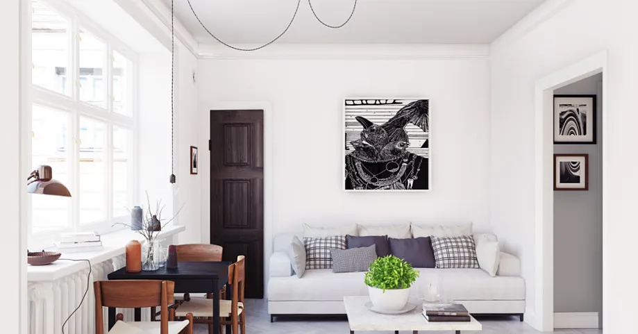 Aranżacja małego ciemnego mieszkania jasne kolory