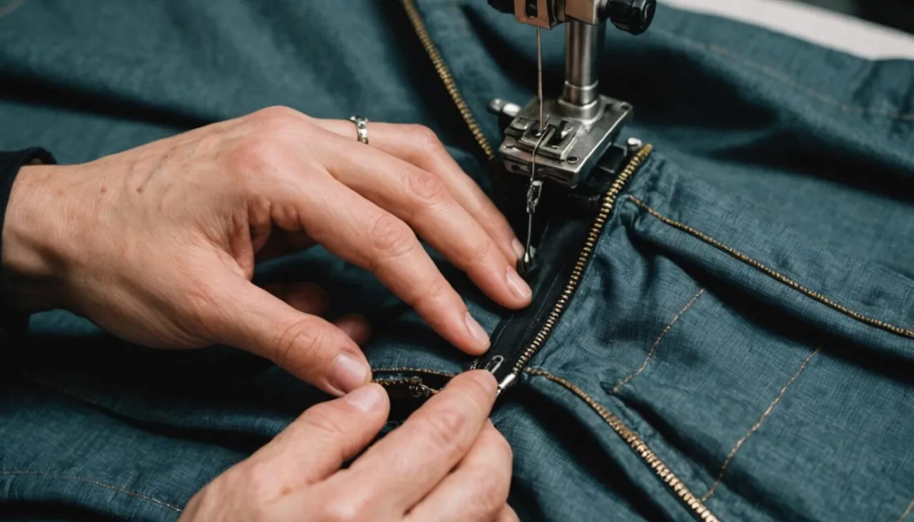 stabilizacja materiału flizeliną zamek