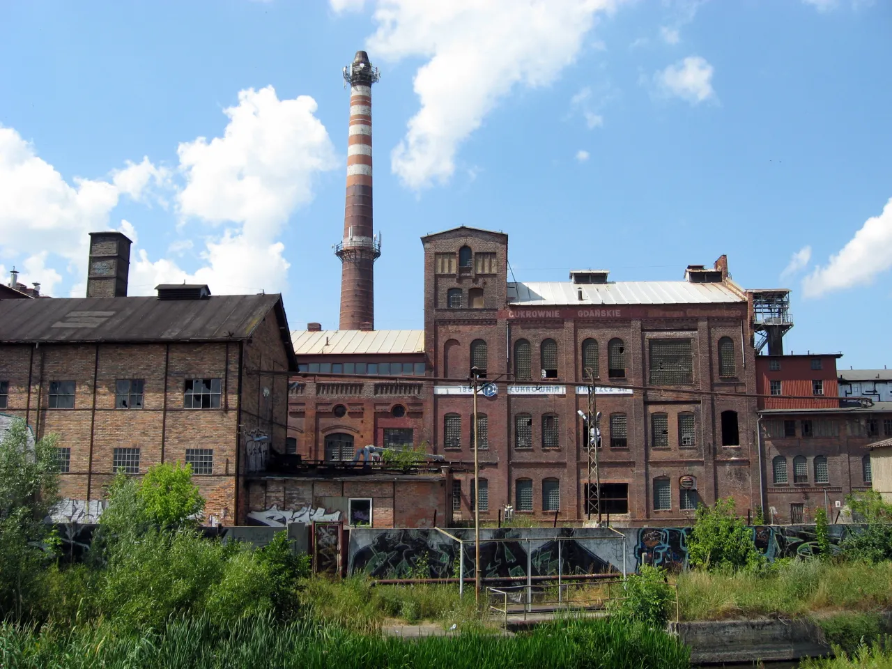 Cukrownia fabryka z kominami dla dzieci