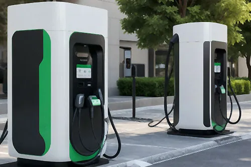 różne typy paliw stacja ładowanie samochodu elektrycznego