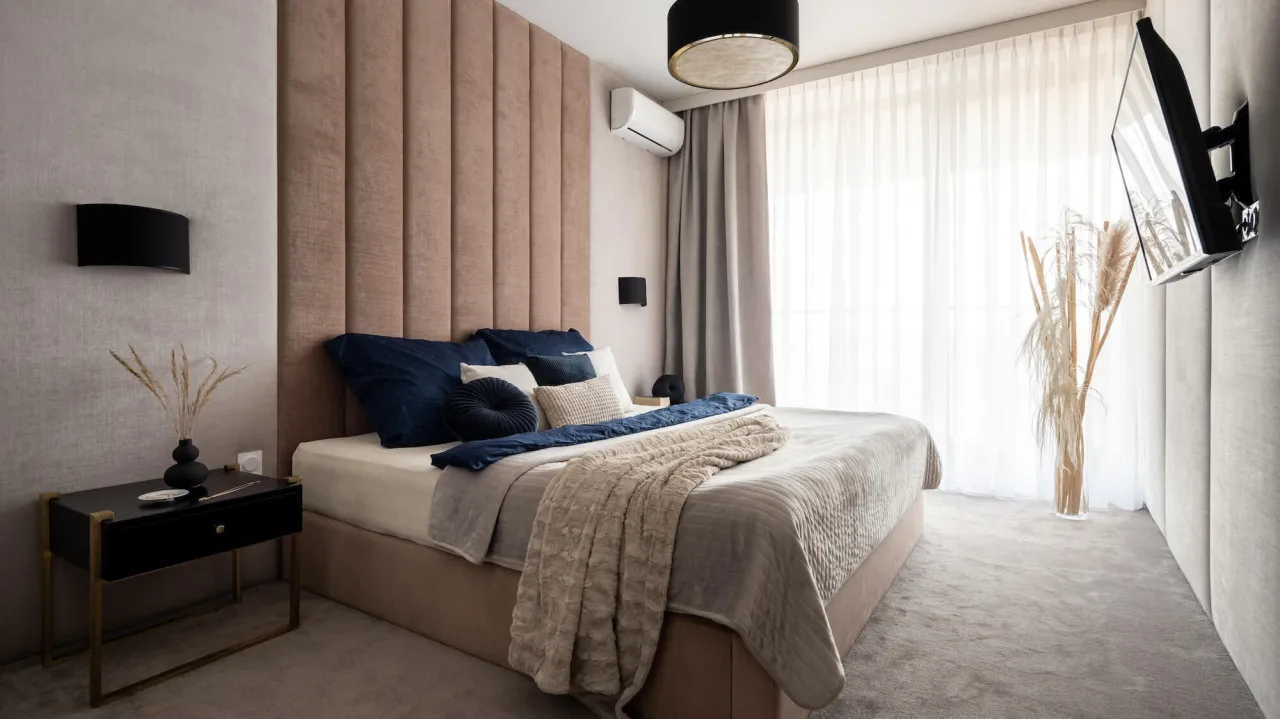 R&oacute;żne pozycje oglądania telewizora w sypialni i ich wpływ na wysokość montażu