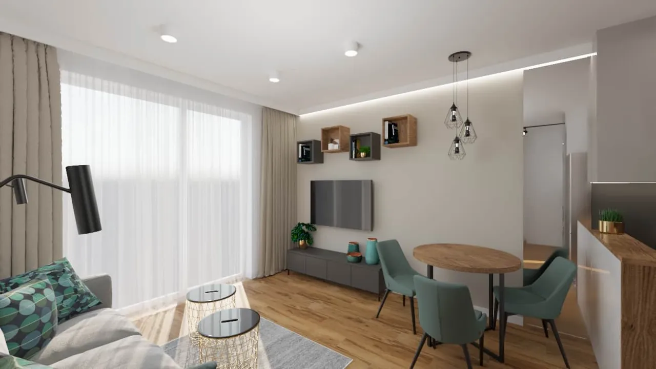 Stół okrągły w małym salonie aranżacje