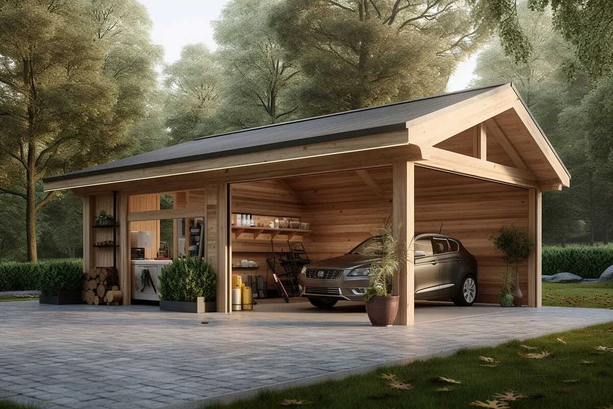 przekształcenie wiaty w budynek przykłady