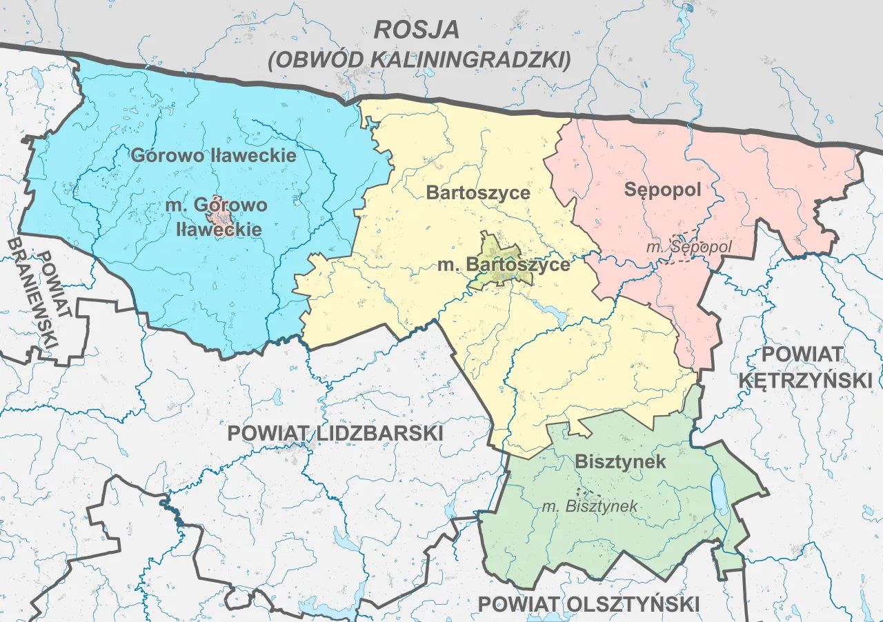 Mapa przystank&oacute;w RIK Bartoszyce