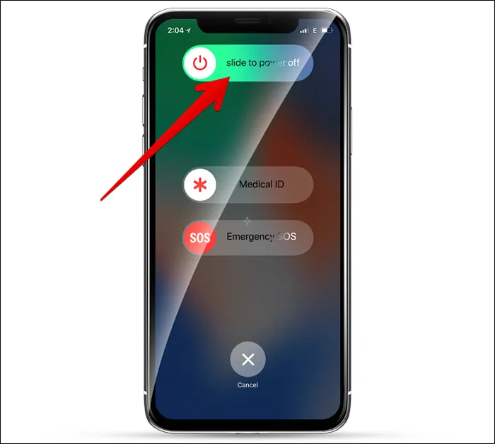 iphone wyłączanie suwak