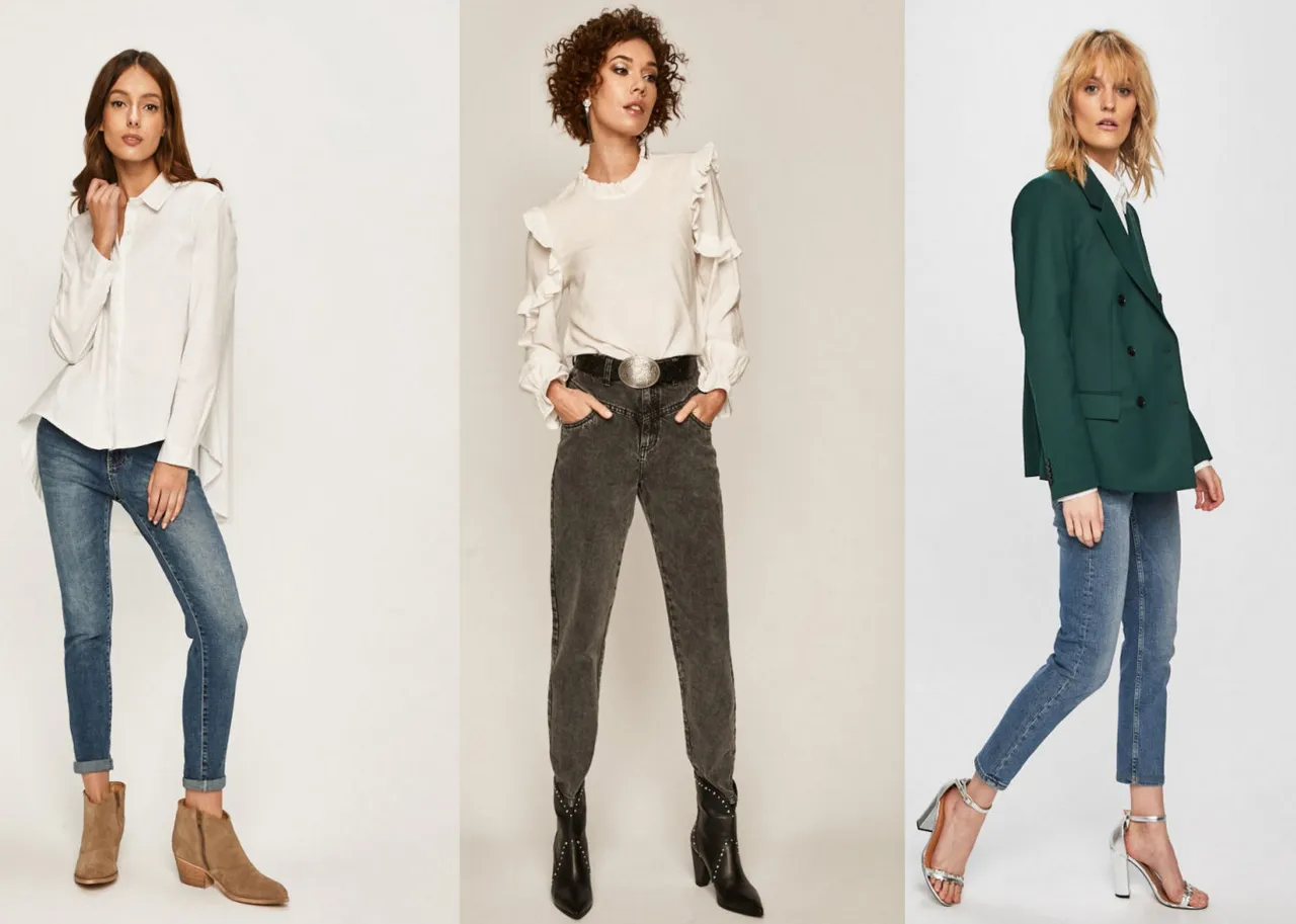 stylizacje spodnie mid waist na co dzień i do pracy