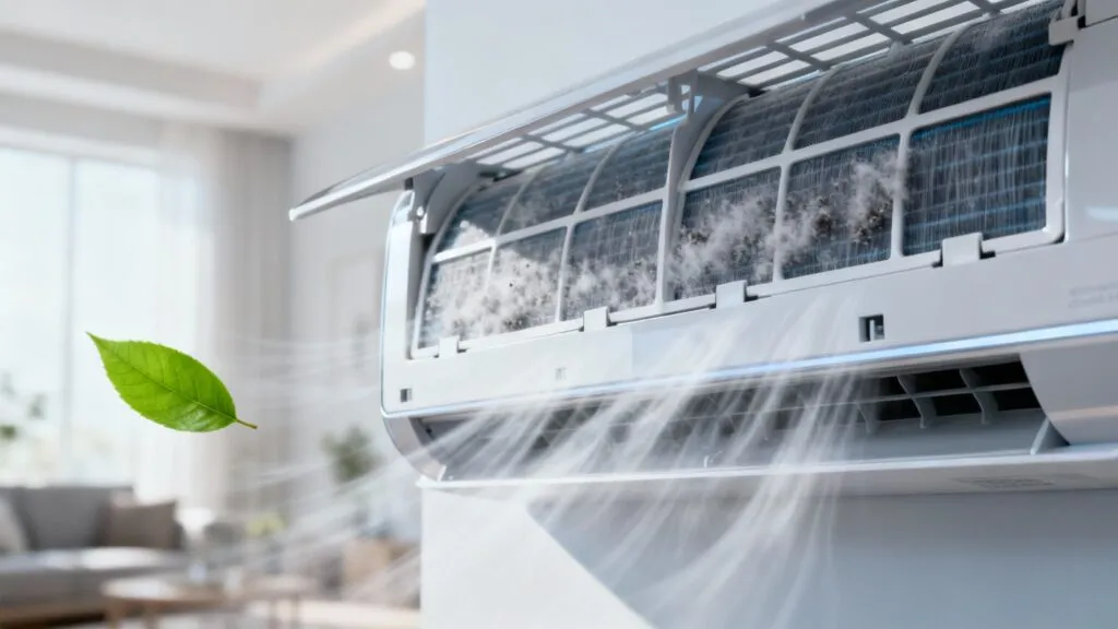 klimatyzator brudne filtry vs czyste