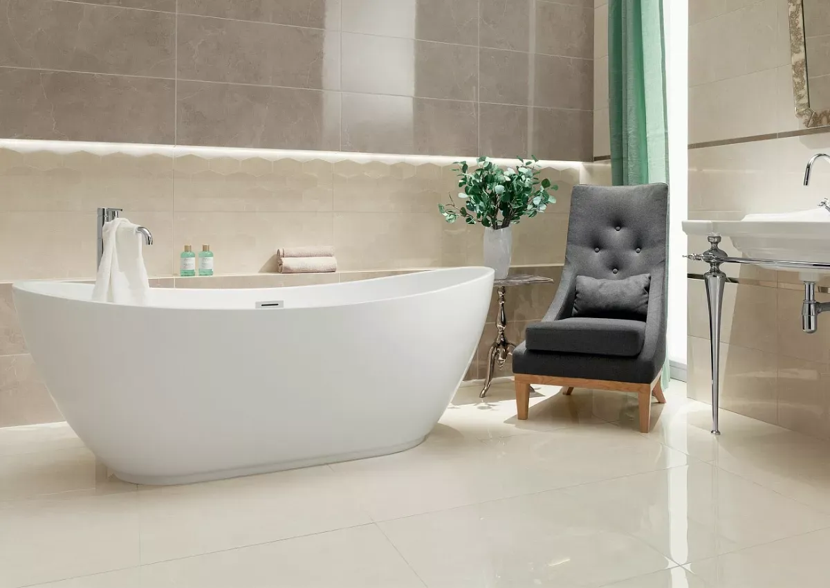 Łazienka połączenie matu z połyskiem