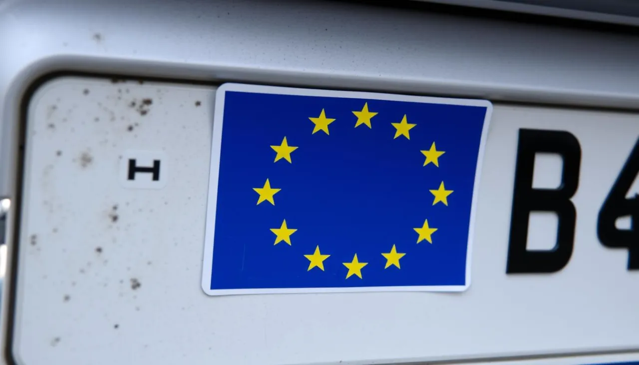 nowe białe tablice rejestracyjne z gwiazdkami UE