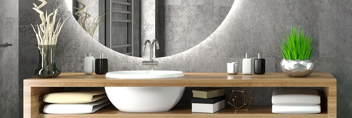 Blat łazienkowy pod umywalkę nablatową i wpuszczaną