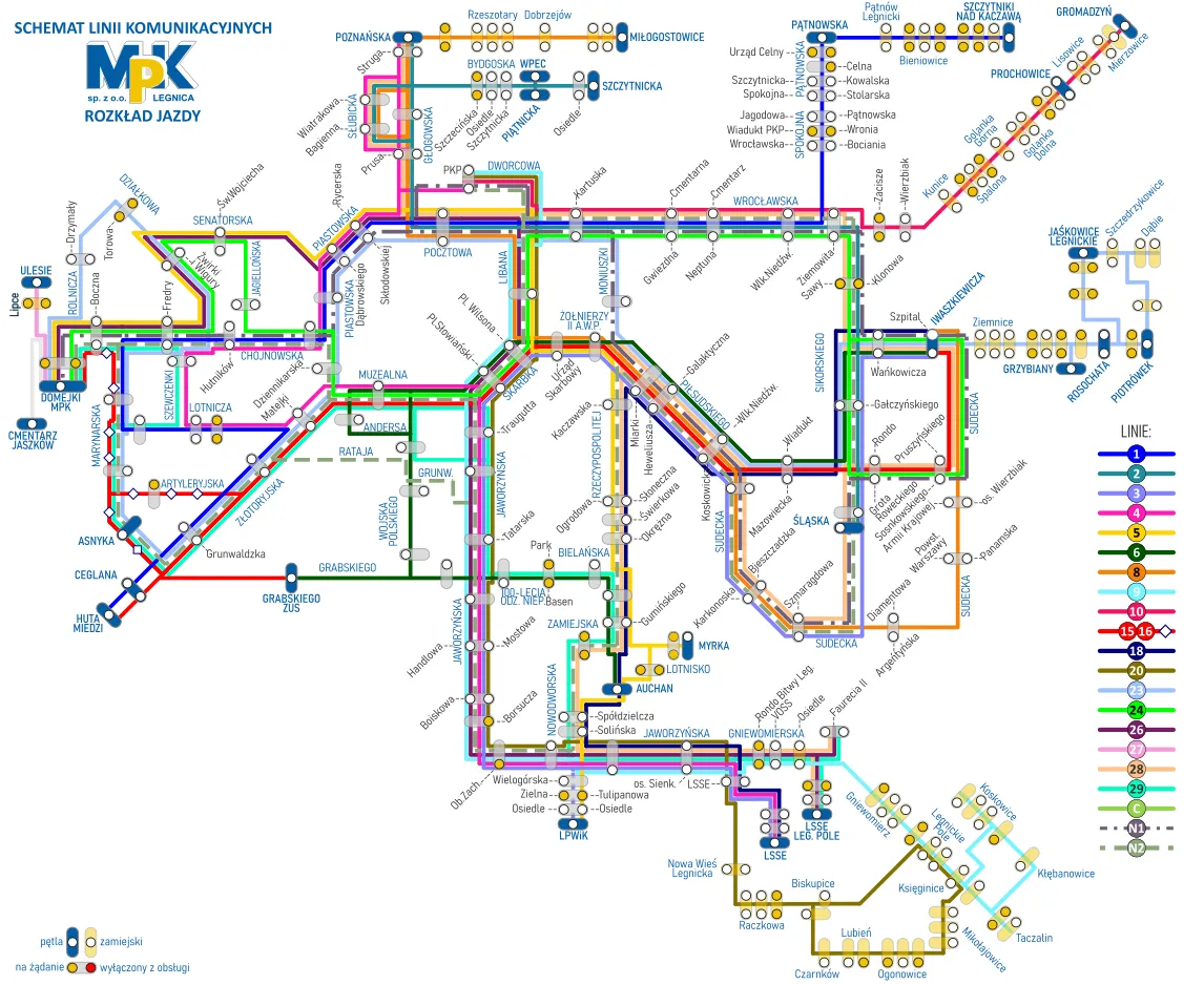 Mapa Dworca Autobusowego Legnica z zaznaczonym przystankiem Flixbus