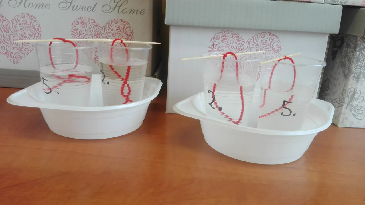 hodowla kryształ&oacute;w soli na sznurku