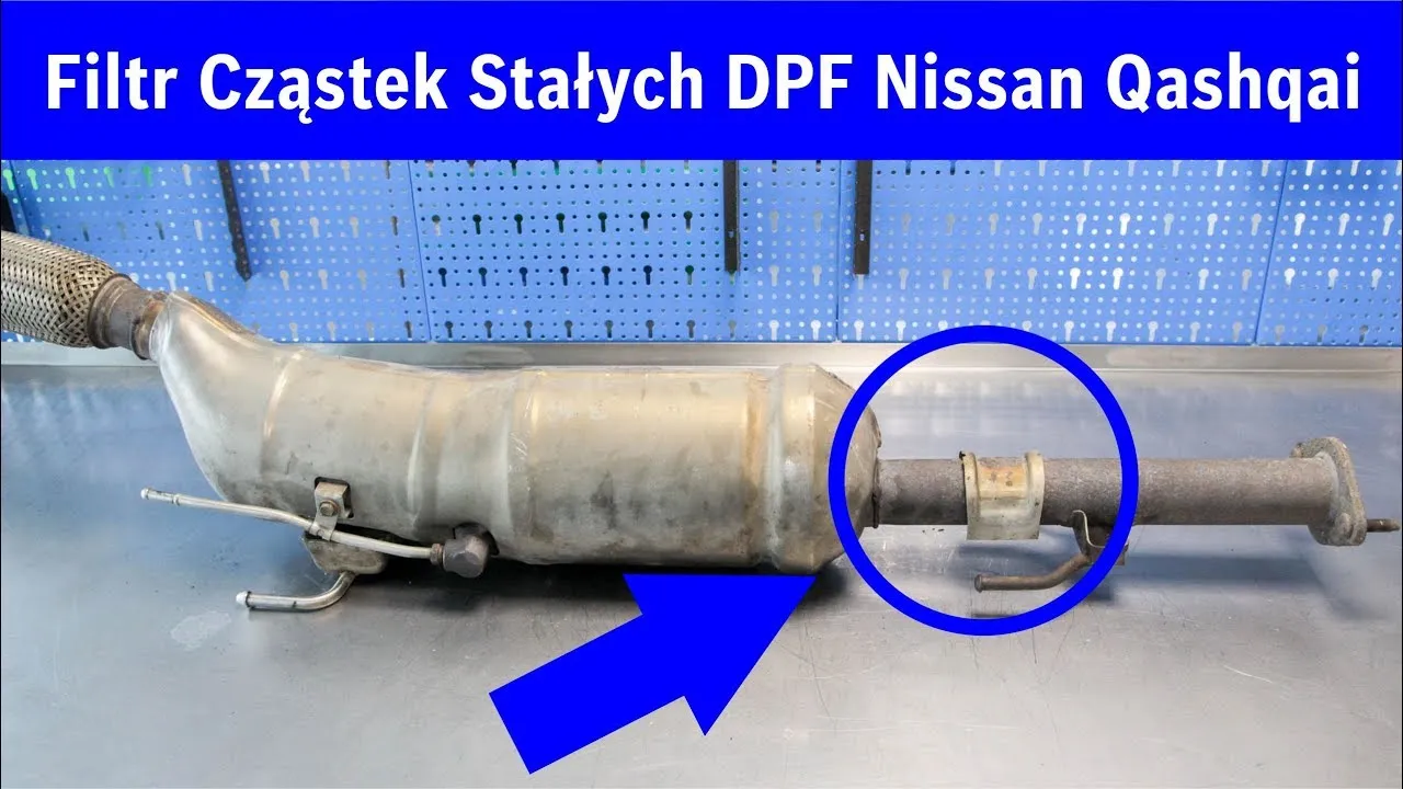 Filtr cząstek stałych DPF w samochodzie lub jego lokalizacja pod Nissanem Qashqai