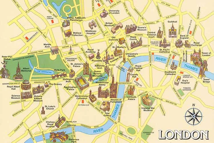 Mappa attrazioni London Pass