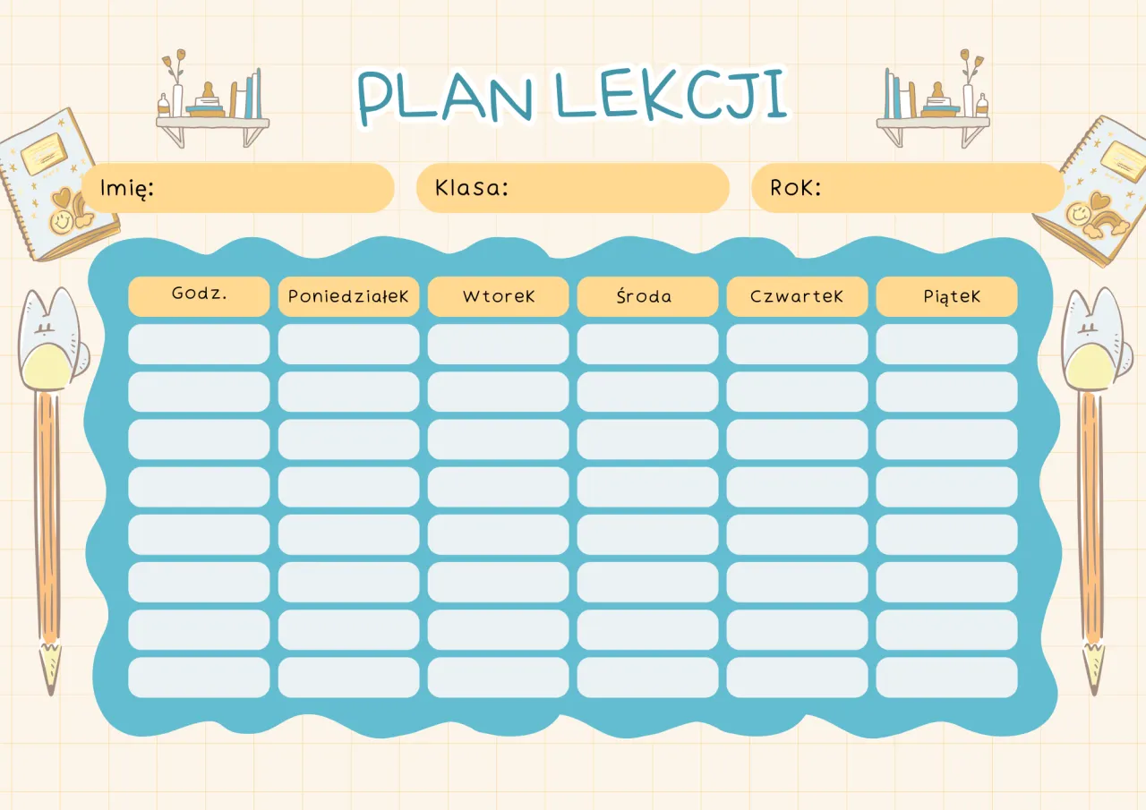 plan lekcji nauczanie indywidualne tygodniowy wymiar godzin