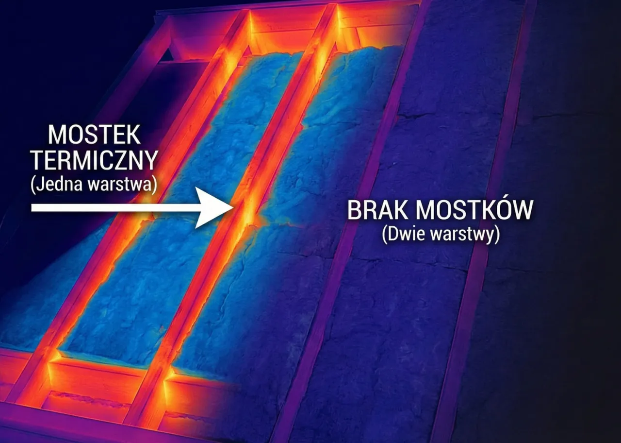 Ocieplenie stropu poddasza użytkowego przekr&oacute;j