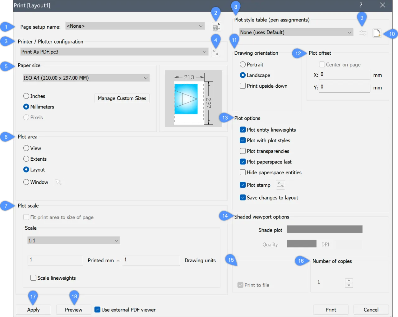 okno dialogowe drukowania windows