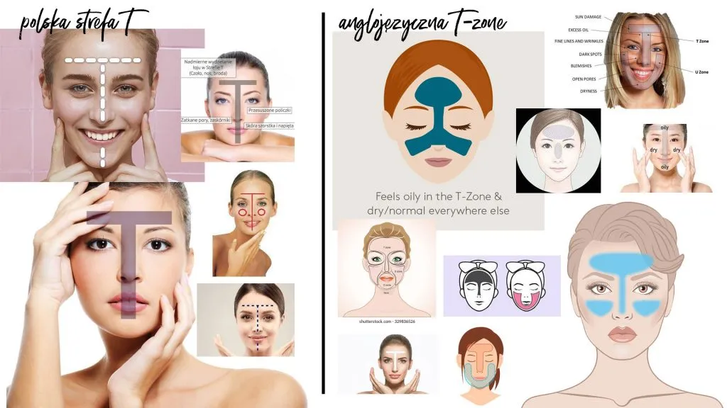 cera mieszana grafika strefy T policzki