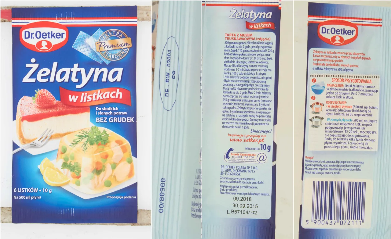 żelatyna w proszku i żelatyna w listkach por&oacute;wnanie