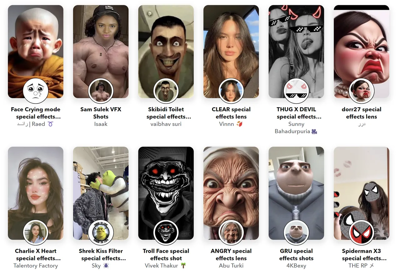 Snapchat filtry AR, osoba używająca filtra