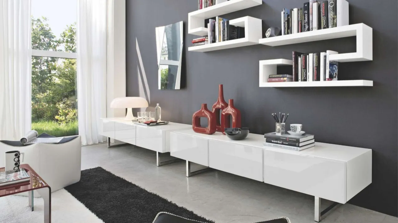 inspiracje p&oacute;łki w salonie, aranżacja p&oacute;łki dekoracje