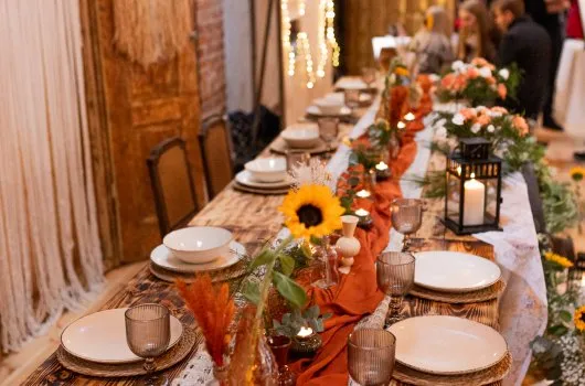 Sala Biesiadna Jeziora Wielkie wnętrze udekorowane na wesele