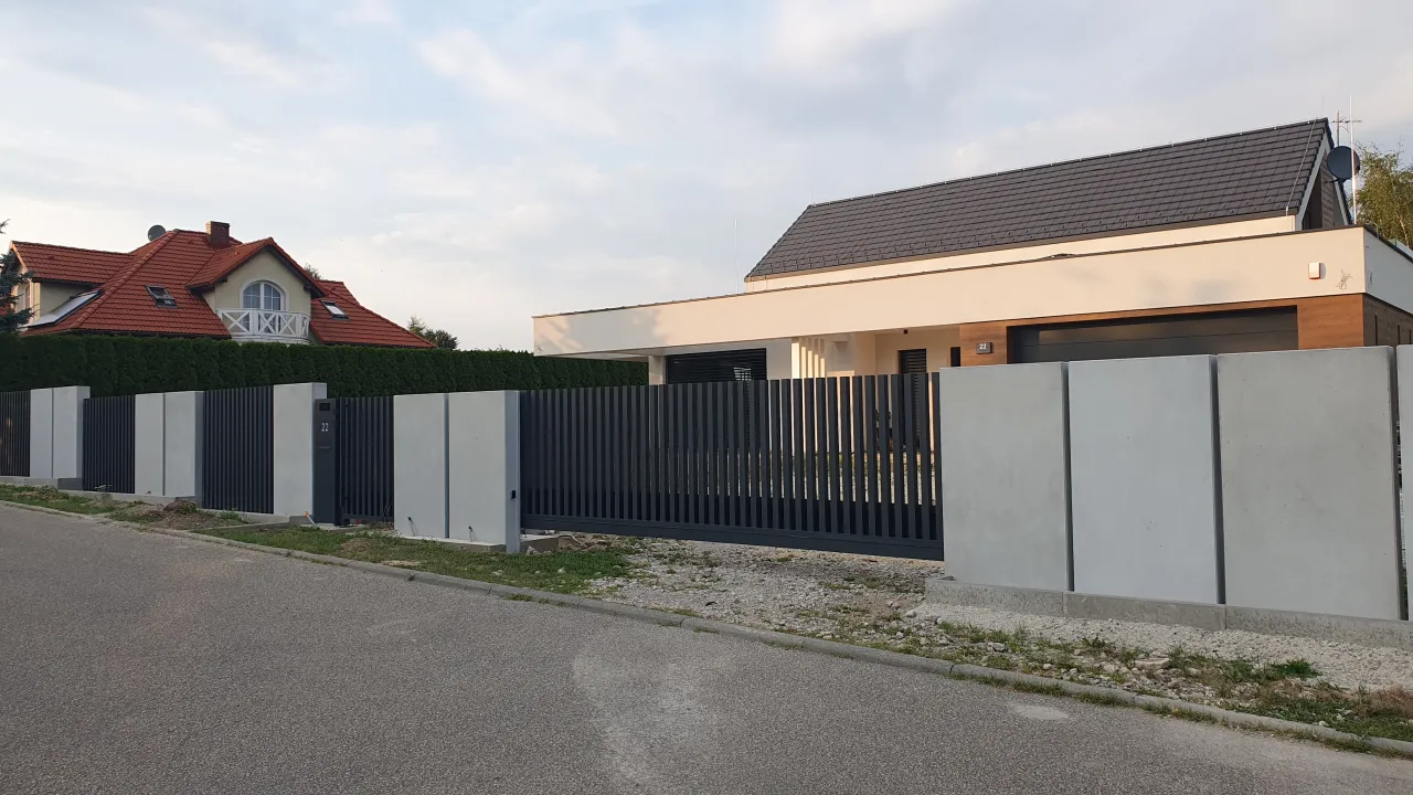 pnącza na betonowym ogrodzeniu