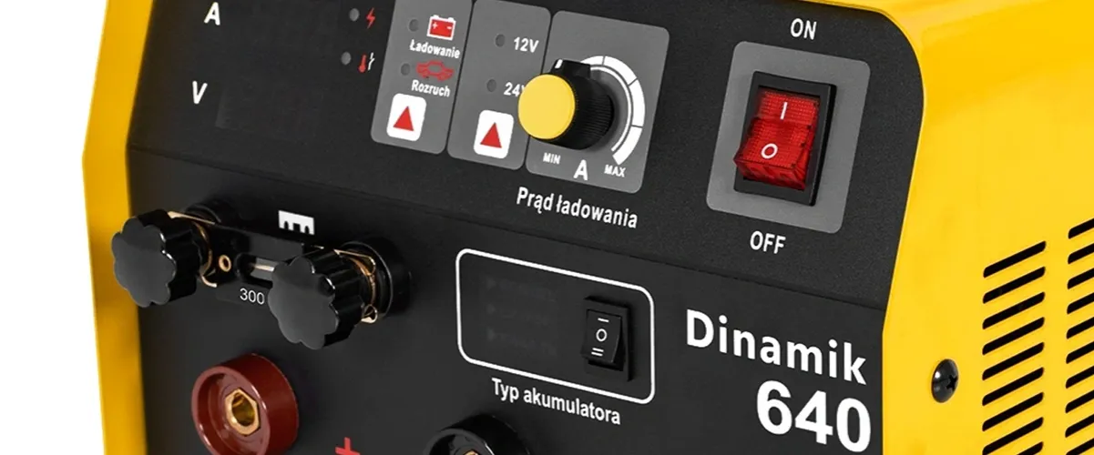 Profesjonalny prostownik z rozruchem panel sterowania