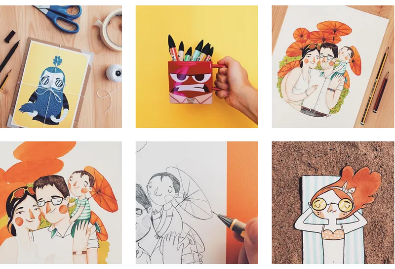 Przykłady niszowych estetyk i ręcznie rysowanych elementów na Instagramie