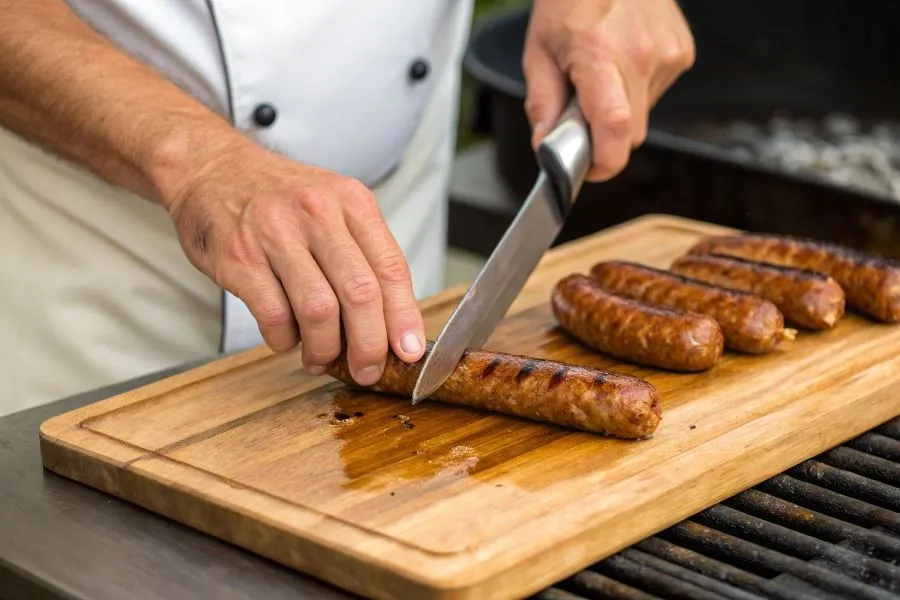 nacinanie kiełbasy na ognisko techniki