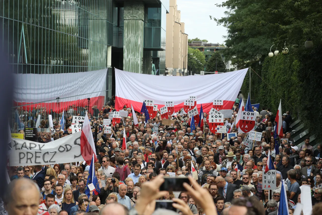 protest w obronie sądów w Polsce