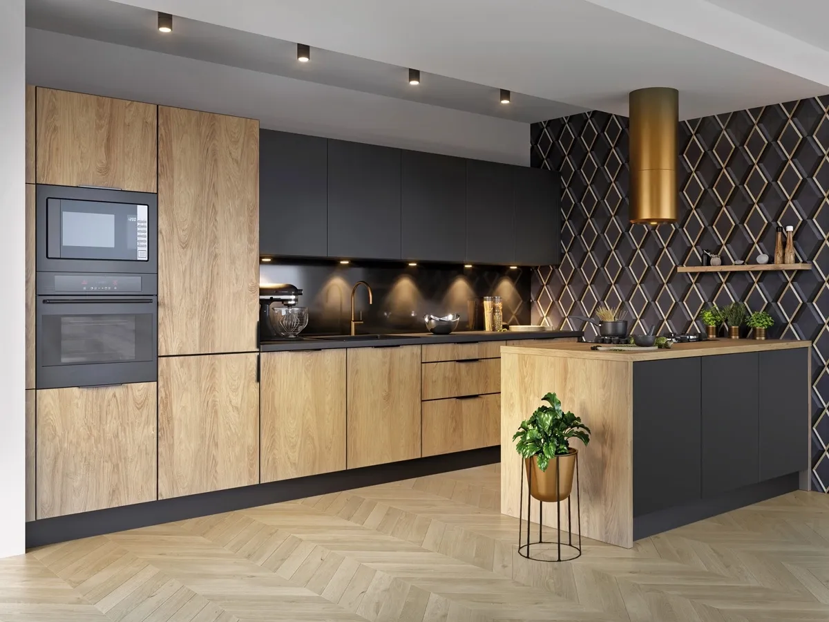 nowoczesna kuchnia otwarta na salon