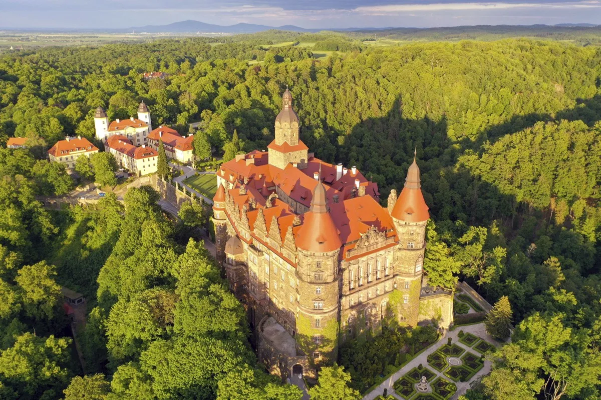Zamek Książ widok z lotu ptaka