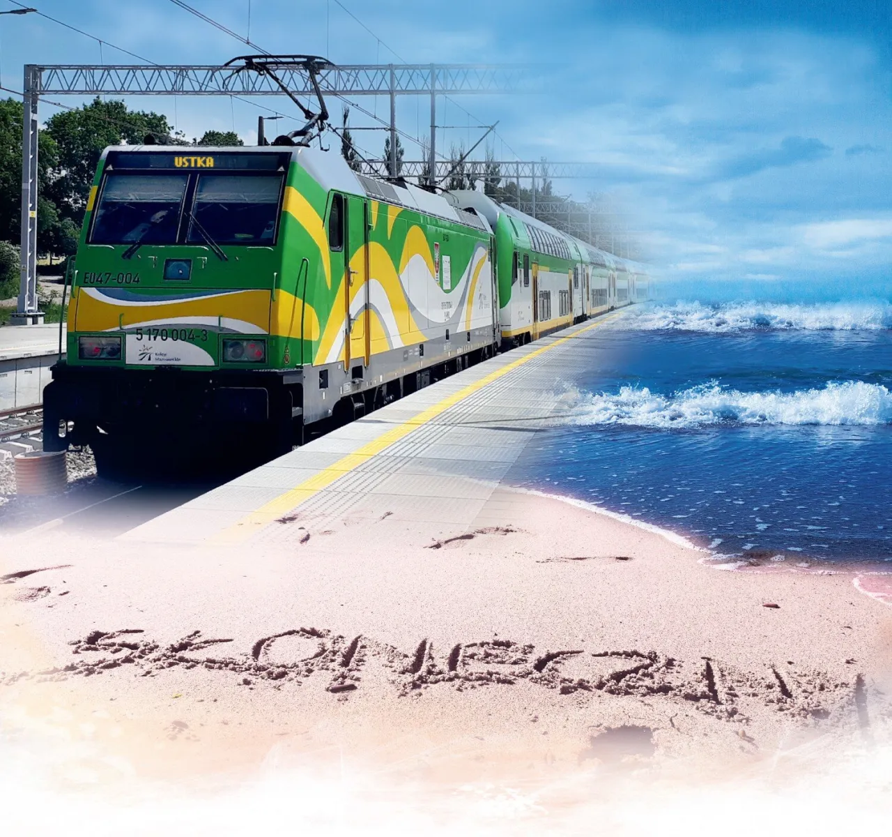 Mapa trasy Pociąg Słoneczny Warszawa Ustka