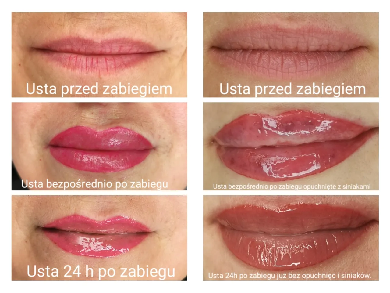 makijaż permanentny brwi usta oczy por&oacute;wnanie